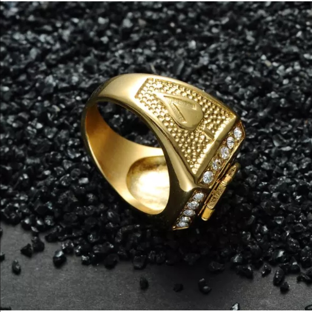 Gold freemason ring masonic signet steel plated - Picture 6 of 8